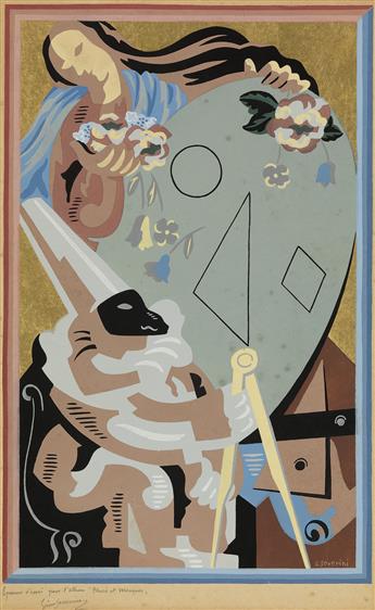 GINO SEVERINI Two color pochoirs.